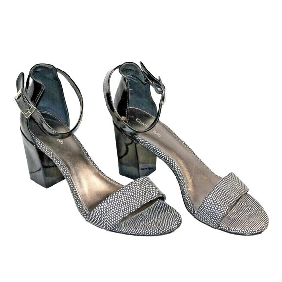 Calvin Klein Shoes - Calvin Klein Women Sz 8.5M Peep Toe Strappy Block